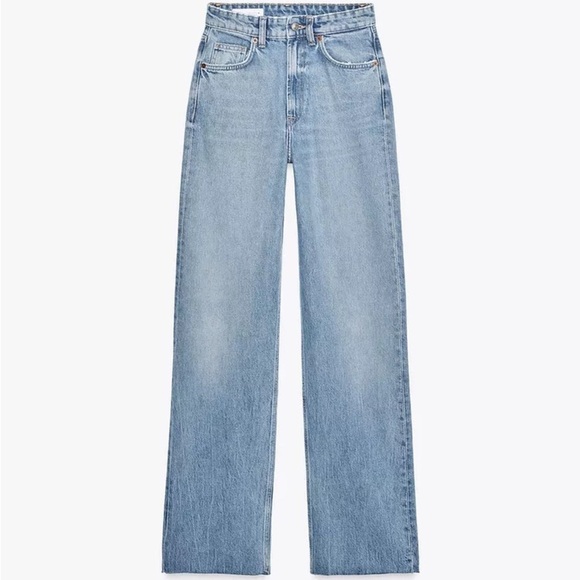 NWT Zara Wide Leg High Waist Jeans Size 40 - Picture 7 of 10